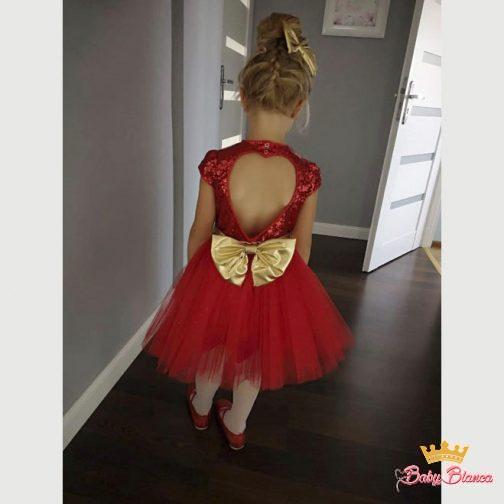 Ekskluzywna czerwona sukienka dla dziewczynki