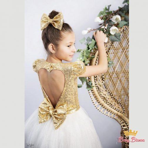 Dress for girls ESMERALDA golden sequins