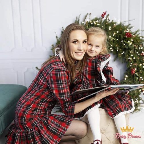 Scottish checker dress 2- mom