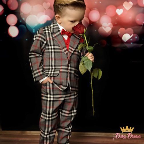 2-piece checkered suit for a boy