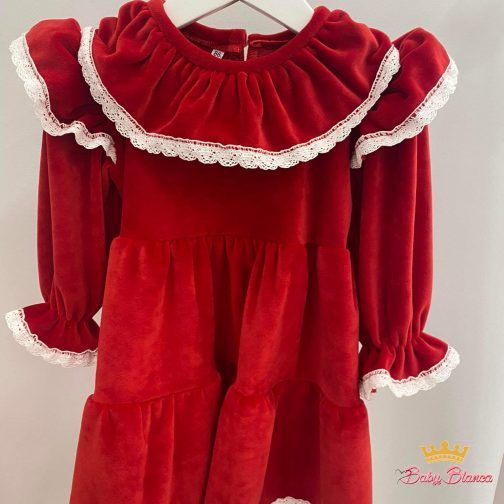 Sukienka Welurowa Czerwona