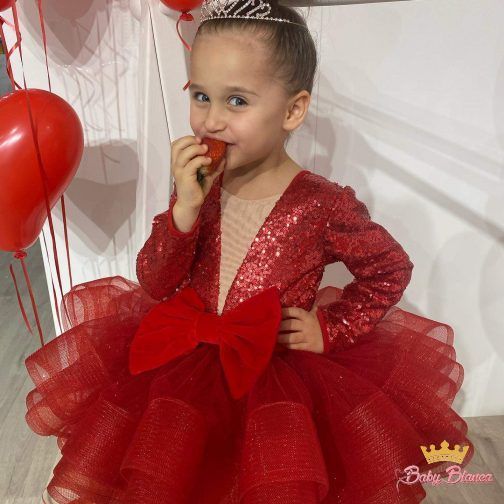 Sukienka dla dziewczynki czerwona księżniczkowa
