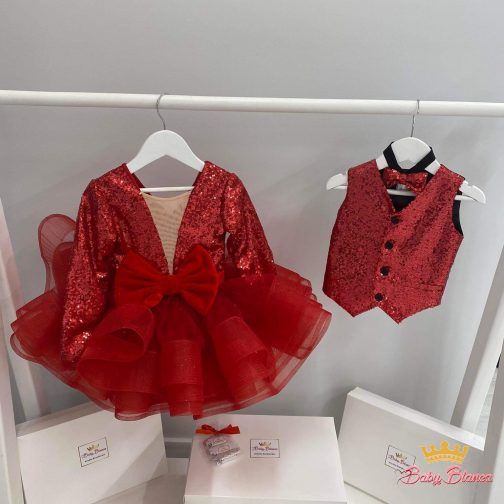 Red princess dress for a girl