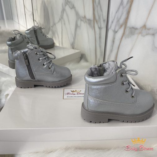 Buty dla dziewczynki zimowe srebrne
